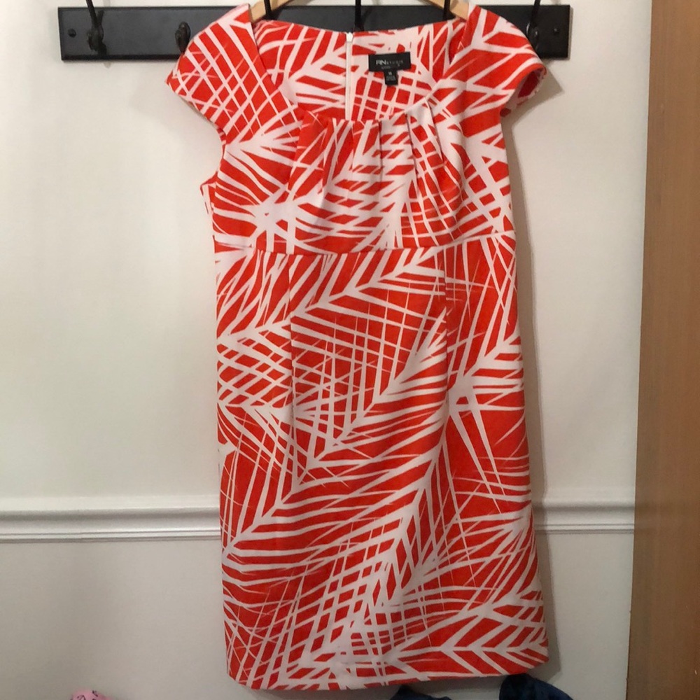 RN Studios (Ronni Nicole) size 16 orange and white dress